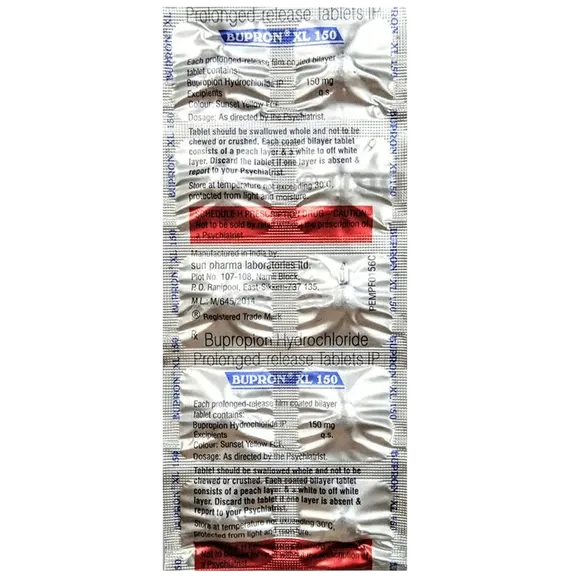 bupron xl 150mg tablet 10's